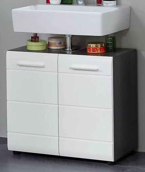 Furn.Design Waschbeckenunterschrank Lemos (Badschrank in weiß Hochglanz und günstig online kaufen