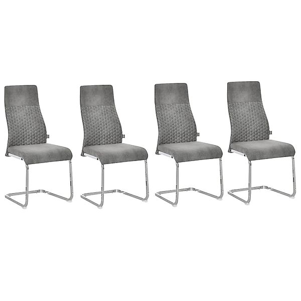 HOMCOM 4er Set Esszimmerstühle Freischwinger Schwingstuhl günstig online kaufen