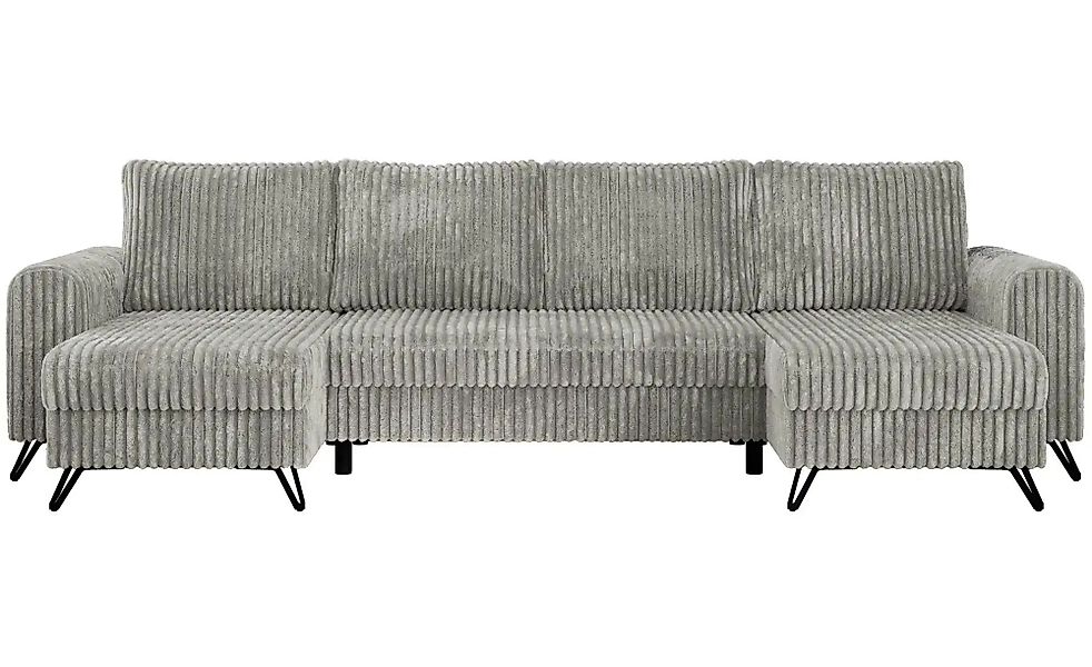 Wohnlandschaft Hellgrau   ¦ silber ¦ Maße (cm): B: 312 H: 90 Polstermöbel > günstig online kaufen