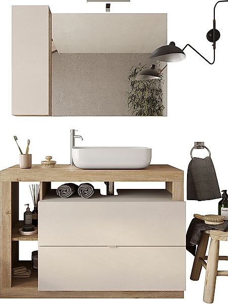 welltime Badmöbel-Set »Hamburg, Badezimmerset 2tlg. Breite 110 cm, Badmöbel günstig online kaufen