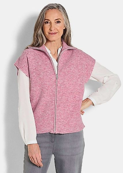 GOLDNER Kurzweste Melierte Weste mit Reißverschluss Feinstrick-Weste mit vi günstig online kaufen