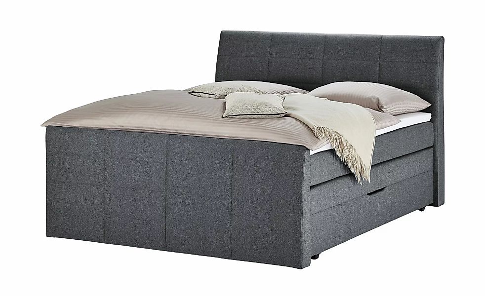 Boxspringbett mit Bettkasten und Topper Baron ¦ grau ¦ Maße (cm): B: 188 H: günstig online kaufen