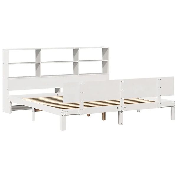 vidaXL Massivholzbett mit Regal ohne Matratze Weiß 180x200 cm Kiefer 332267 günstig online kaufen