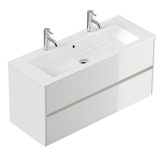 Lomadox Doppelwaschtisch LIVIGNO-02, 120cm breit, Mineralgusswaschbecken, w günstig online kaufen