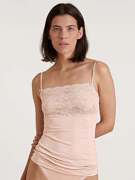 CALIDA Spaghettitop "Sensual Secrets", semitransparente Spitze, Viskose-Mix günstig online kaufen