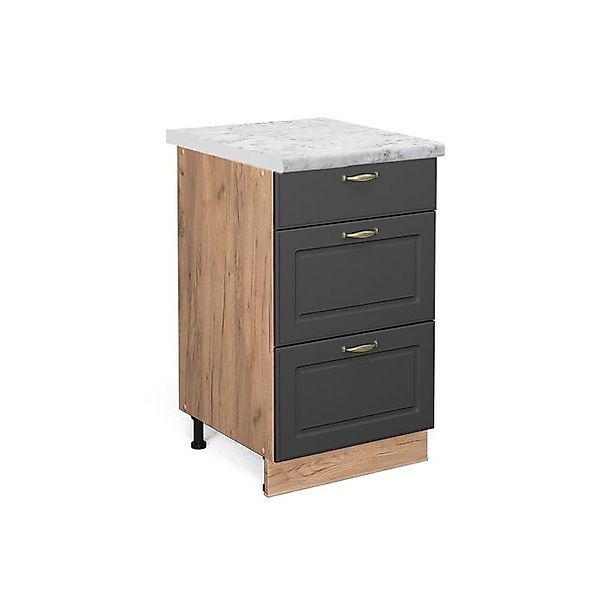 Vicco Küchenunterschrank Fame-Line Anthrazit-Gold/Goldkraft Eiche 50 cm AP günstig online kaufen
