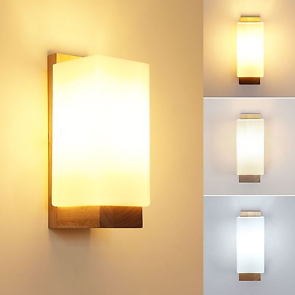 Goeco Wandleuchte Einfache Wandlampe, holzfarbene Lampe, günstig online kaufen