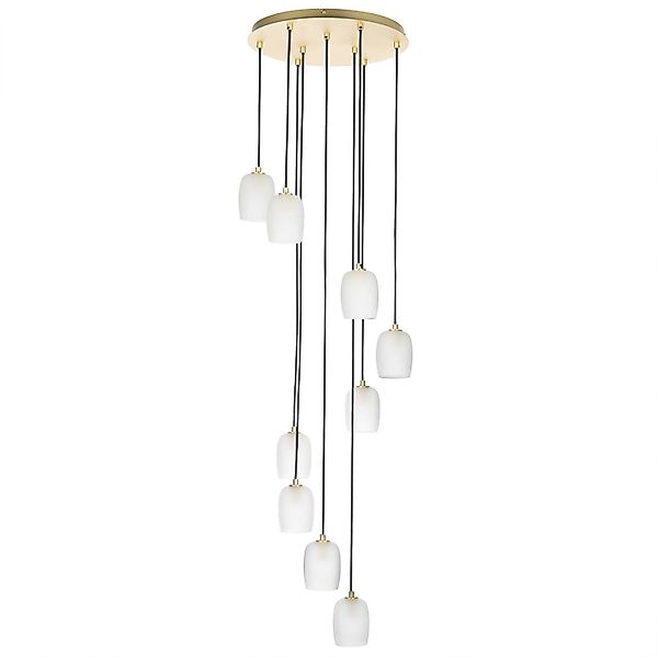 Lucande Pendelleuchte Taylan 9639758 Design Modern in Weiß aus Metall 9-fla günstig online kaufen