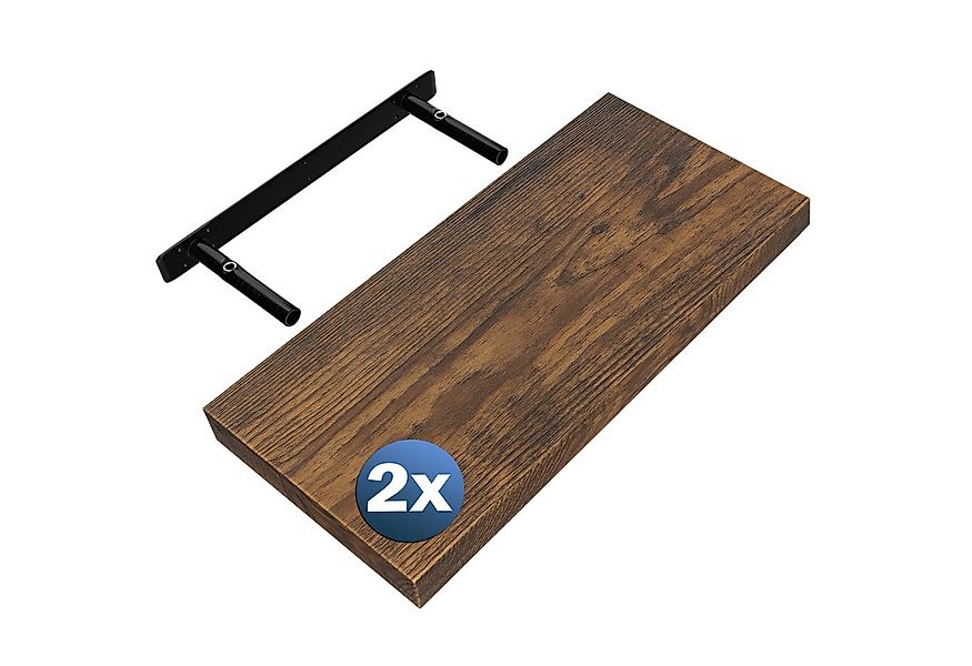 Casaria Wandregal, Dunkle Eiche Hängeregal mit Halterung 15kg Tragkraft Woh günstig online kaufen