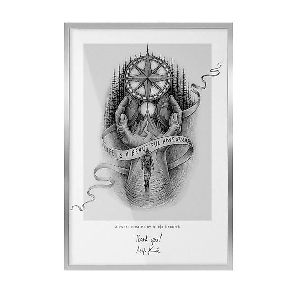 Tulup Bilderrahmen Bilderrahmen für die Wand 20x30 cm Silber Bilderrahmen F günstig online kaufen