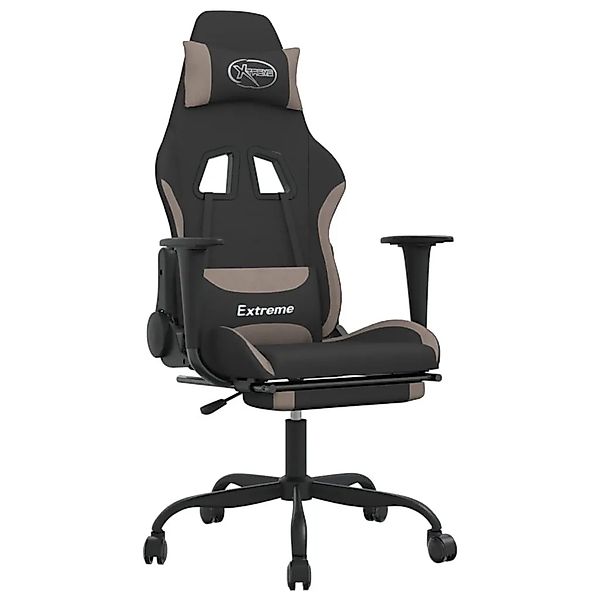 vidaXL Gaming-Stuhl mit Massage & Fußstütze Schwarz und Taupe Stoff 345482 günstig online kaufen
