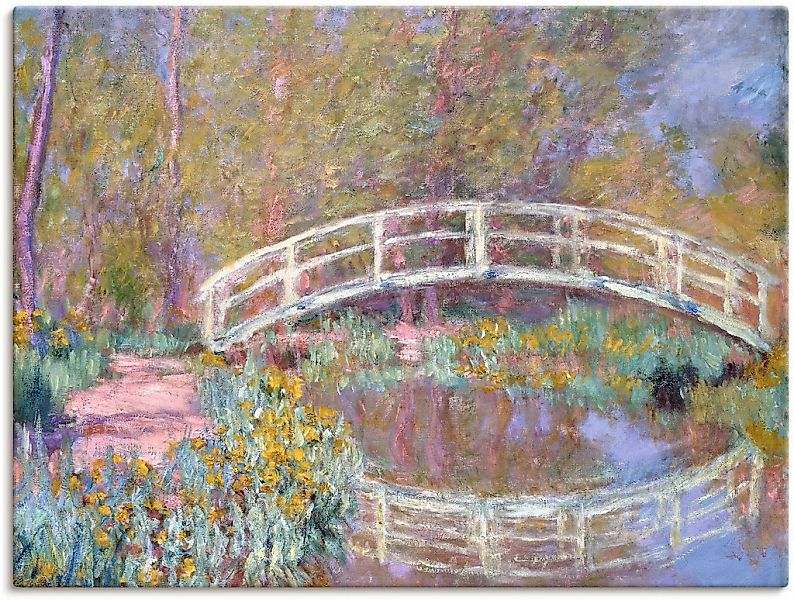 Artland Leinwandbild "Brücke in Monets Garten" Gewässer 1 Stk. tlg. auf Hol günstig online kaufen