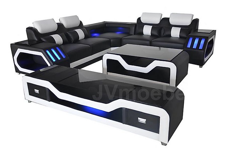 JVmoebel Sofa Ledersofa Couch Wohnlandschaft Eck Garnitur Design Modern Sof günstig online kaufen