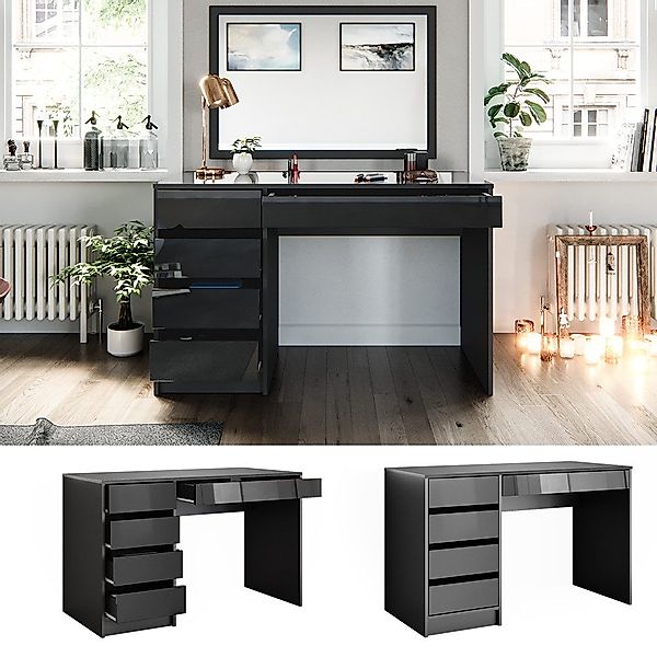 Vicco Schminktisch Sherry, Anthrazit, 120 cm günstig online kaufen
