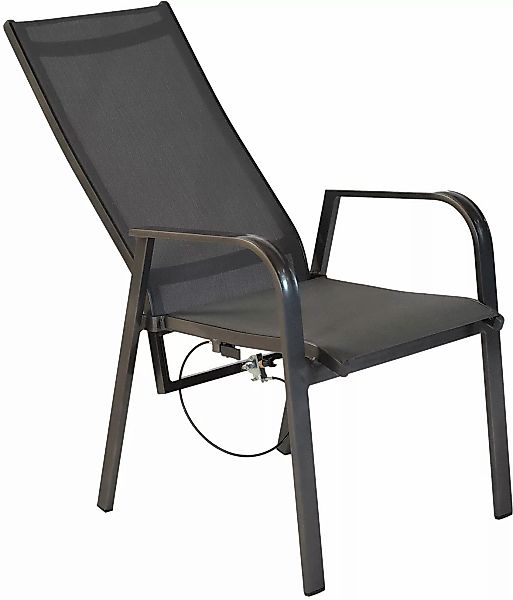Merxx Alassio Gartensessel Gasdruck-verstellbar 2er-Set Aluminium/Textil günstig online kaufen