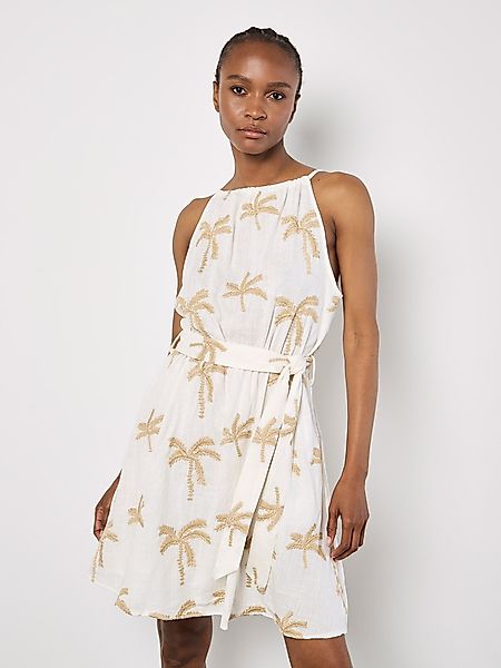Apricot Minikleid Neckholder-Kleid, (2-tlg., Stoffgürtel) mit günstig online kaufen