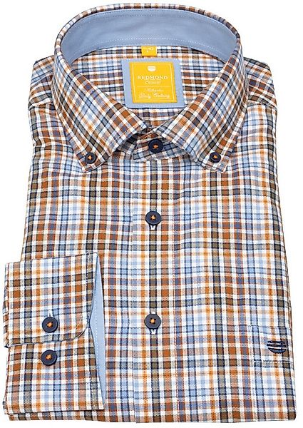 Redmond Karohemd leicht tailliert Button-Down-Kragen günstig online kaufen