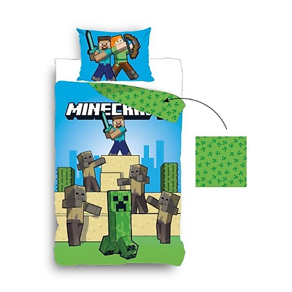 Minecraft Kinderbettwäsche Minecraft Bettwäsche-Set Bettbezug 140x200cm günstig online kaufen