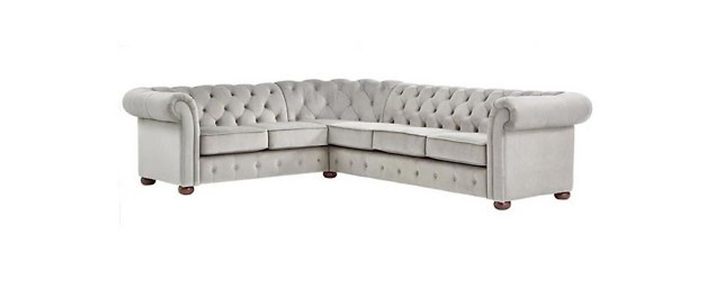 Xlmoebel Ecksofa Modernes Design Sofa in hellem Grau Chesterfield Ecksofa f günstig online kaufen