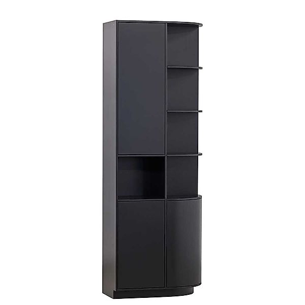 Wohnzimmer Schrank schwarz mit 3 Drehtüren modernem Design günstig online kaufen