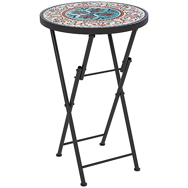 furnicato Gartentisch Mosaik-Gartentisch, Faltbarer runder Terrassentisch günstig online kaufen