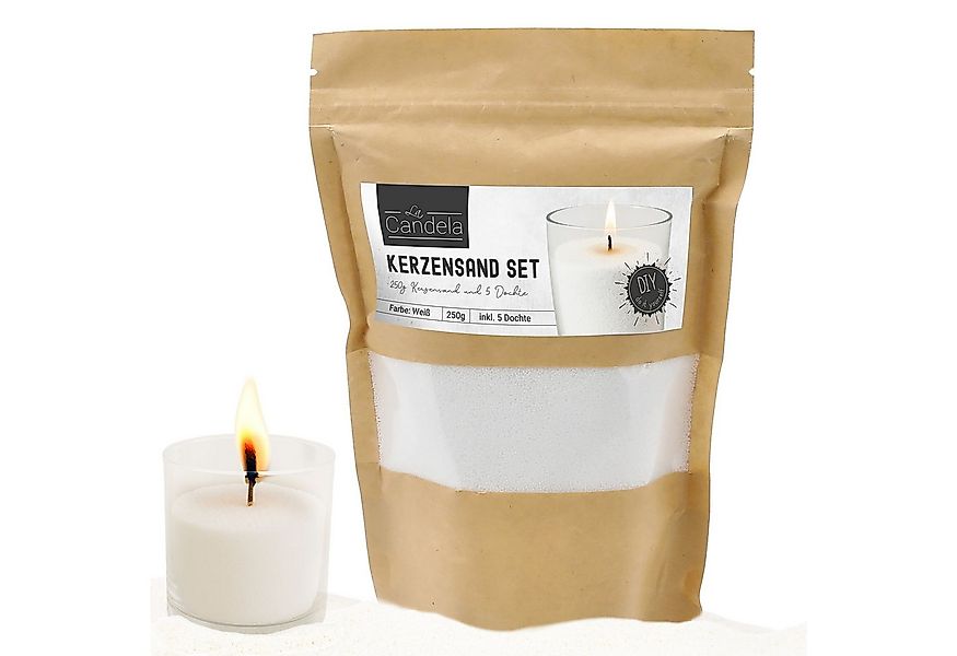 CEPEWA Formkerze DIY Kerzensand mit 5 Dochte 250gr weiß Paraffinwachs Sandg günstig online kaufen