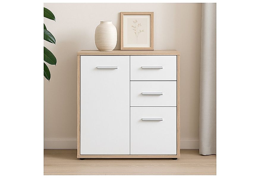 HTI-Living Sideboard Kommode mit 2 Schubladen Nina Sonoma/Weiß (Stück, 1 St günstig online kaufen