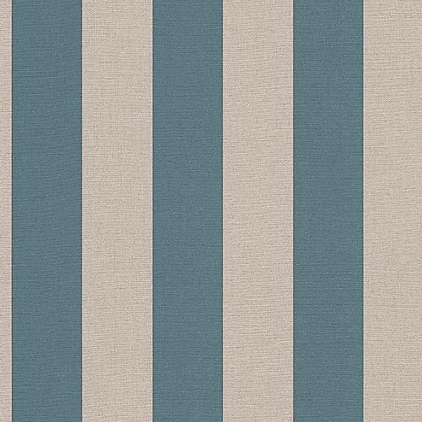 Bricoflor Streifentapete Blau Beige Maritime Tapete in Petrol Ideal für Woh günstig online kaufen