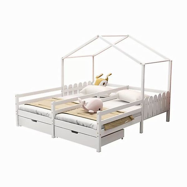 HAUSS SPOLE Bett Hausbett Kinderbett Einzelbett Bettrahmen Holzbett (mit 2 günstig online kaufen