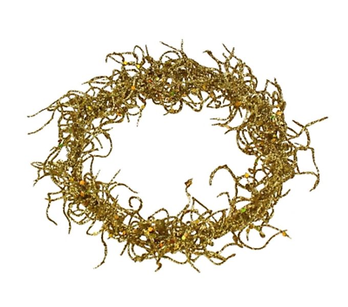 Kranz mit Glimmer gold – Festlicher Weihnachtskranz aus Kunststoff Ø 20 cm günstig online kaufen