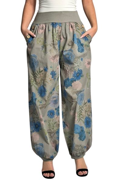 Mississhop Haremshose Baumwollhose Damenhose Aladinhose Blumenprint günstig online kaufen