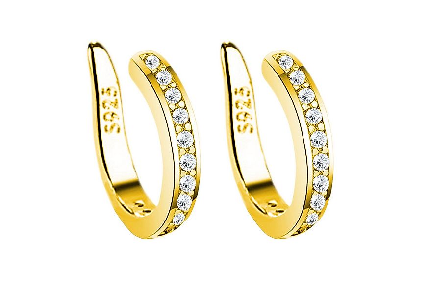 LÖB Ohrklemme 18K Gold vergoldet Ohrklemme Zirkonia Ear Cuff Fake Ohr Pierc günstig online kaufen