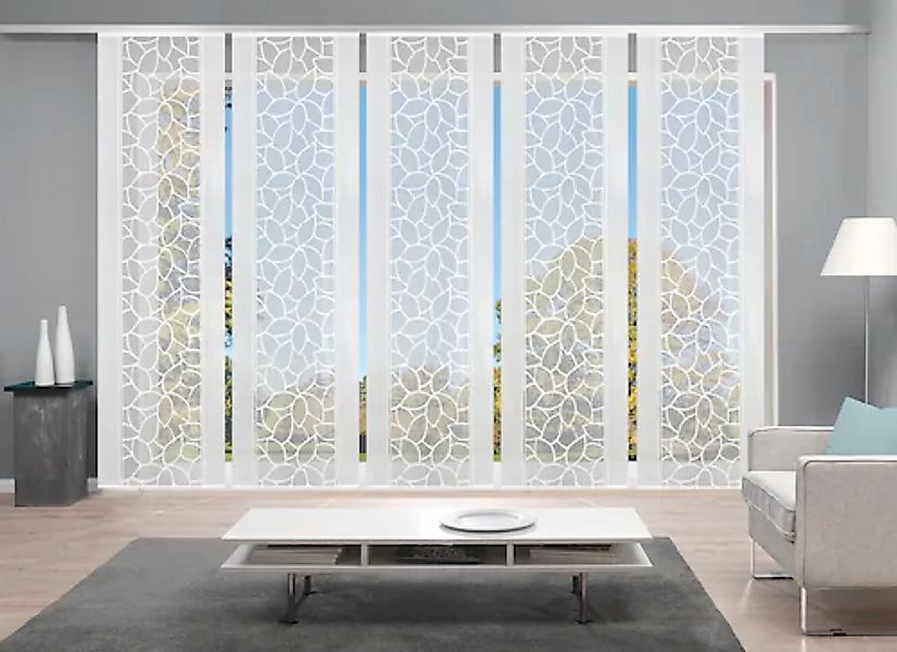 HOME WOHNIDEEN Schiebegardine »JENNA«, (5 St.), Schiebevorhang Jacquard Set günstig online kaufen