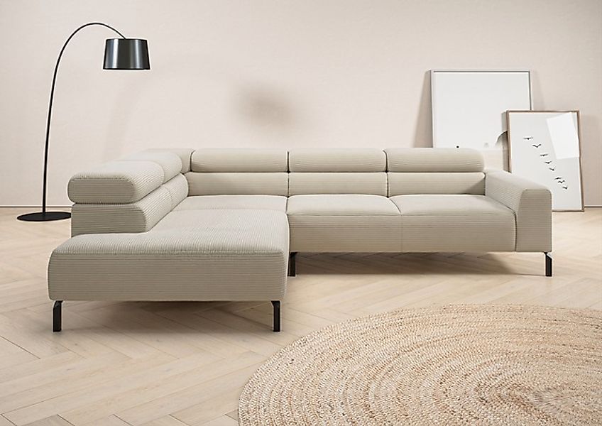 PLACES OF STYLE Ecksofa »Antonelli, L-Form, inkl. Kopfteilverstellung, Brei günstig online kaufen