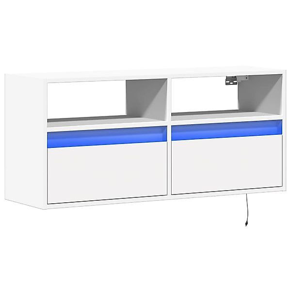 vidaXL TV-Wandschrank mit LED-Beleuchtung Weiß 100x31x45 cm 852334 günstig online kaufen