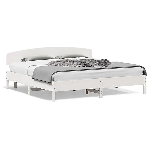 vidaXL Massivholzbett ohne Matratze Weiß 200x200 cm Kiefernholz 3207194 günstig online kaufen