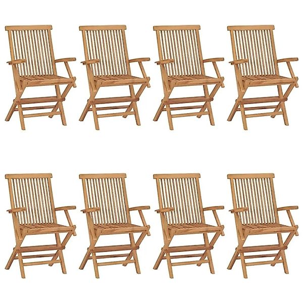 vidaXL Gartenstühle 8 Stk Massivholz Teak 3072888 günstig online kaufen