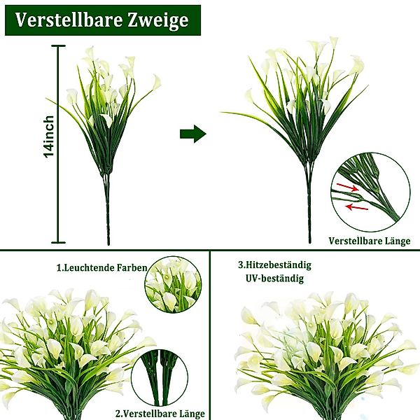 Kunstblumenstrauß 8 Stück Kunst Calla-Lilien Sträuße, günstig online kaufen