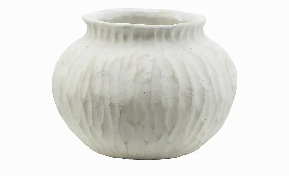 HOME STORY Deko Vase   ¦ weiß ¦ Maße (cm): H: 13  Ø: 18 Accessoires > Vasen günstig online kaufen