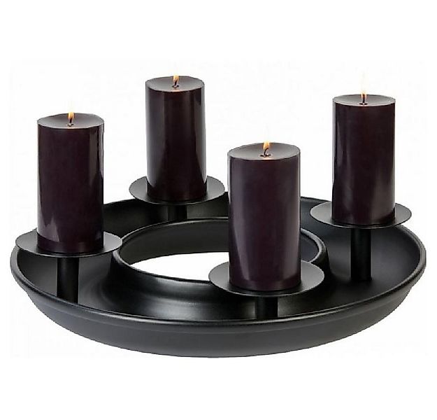 Lambert Windlicht Adventskranz Saturnia Schwarz (49,5cm) günstig online kaufen