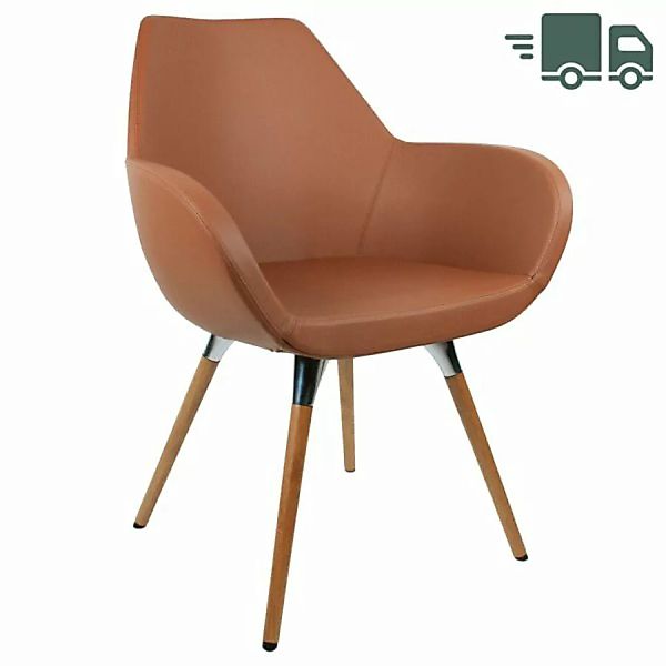 Profim Fan 10 HW Sessel mit Bezug Premiumleder 2840 und Holzgestell Eiche n günstig online kaufen