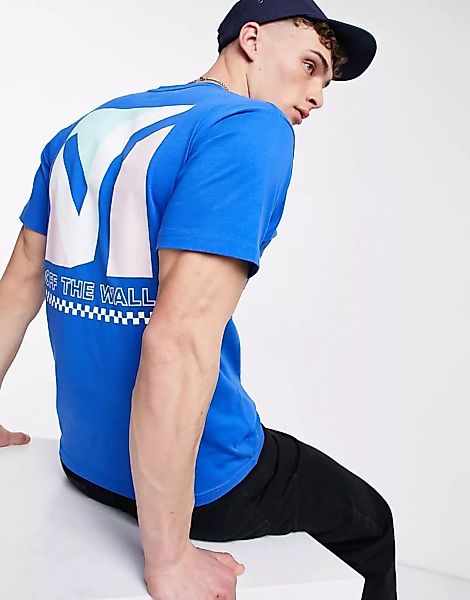 Vans – Dimensions – T-Shirt mit Rückenprint in Blau günstig online kaufen