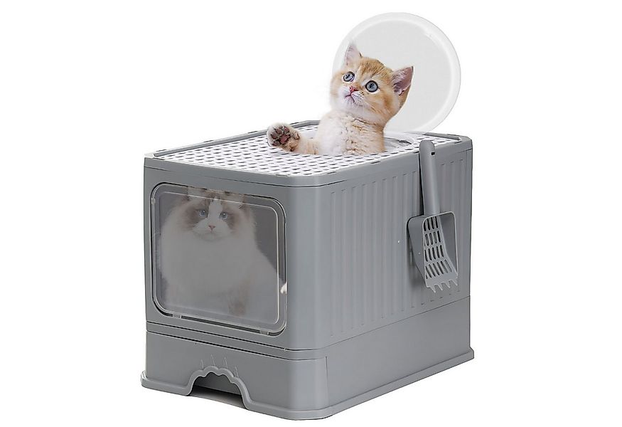 Refined Living Katzentoilette Katzenklo Katzentoilette mit Deckel, Schaufel günstig online kaufen