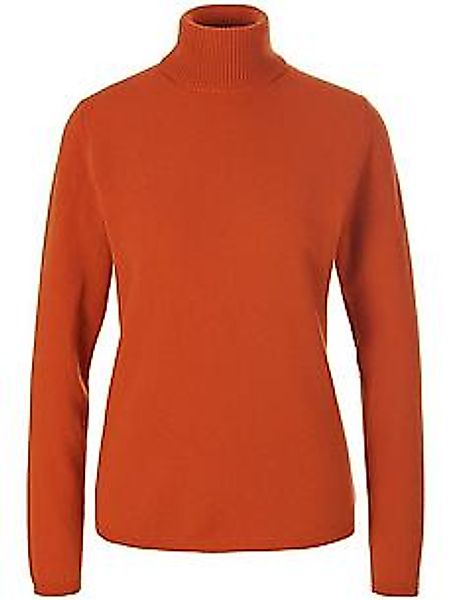 Rollkragen-Pullover aus Schurwolle und Kaschmir Peter Hahn orange günstig online kaufen