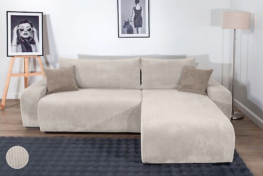 COLLECTION AB Ecksofa »Pia, L-Form, Breite 237 cm, mit Schlaffunktion« inkl günstig online kaufen