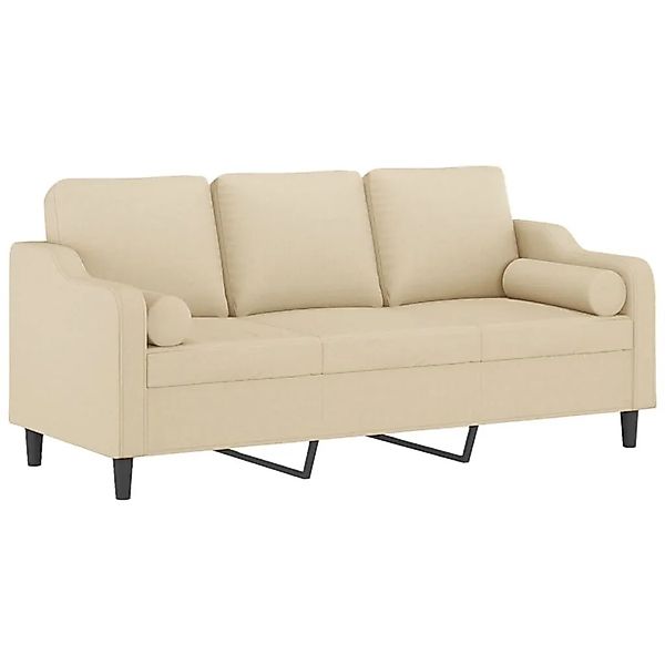 vidaXL 3-Sitzer-Sofa mit Zierkissen Creme 180 cm Stoff 3200855 günstig online kaufen
