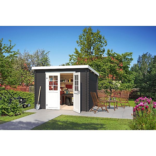 Lasita Holz-Gartenhaus San Jose 230 Carbongrau 295 cm x 268,7 cm günstig online kaufen