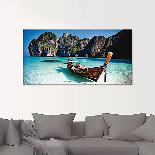 Artland Glasbild »Maya Bay, Koh Phi Phi Leh, Thailand«, Boote & Schiffe, (1 günstig online kaufen