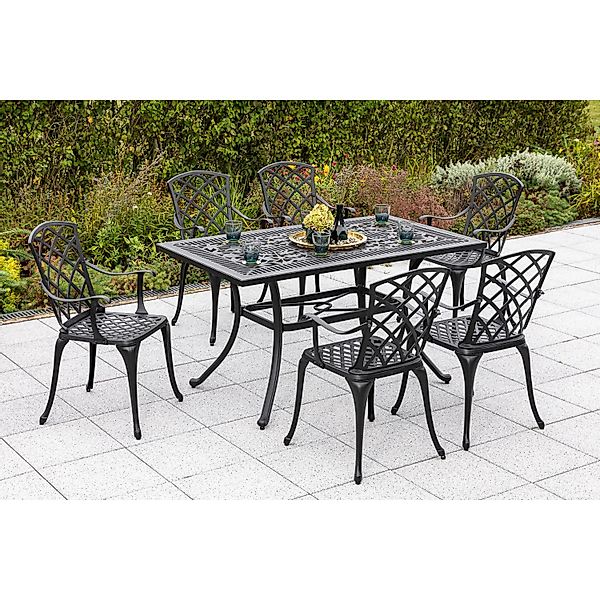 Merxx Rhodos Set 7-tlg. Gartentisch 140 x 80 cm günstig online kaufen