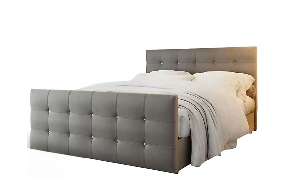 Boxbett Lederoptik  mit Stauraum Kleo ¦ grau ¦ Maße (cm): B: 160 H: 105 Bet günstig online kaufen